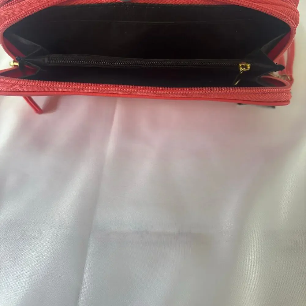 Nicole Miller Poppy Red Wristlet Zip Wallet Clutch NWT NY8605 - Picture 8 of 11